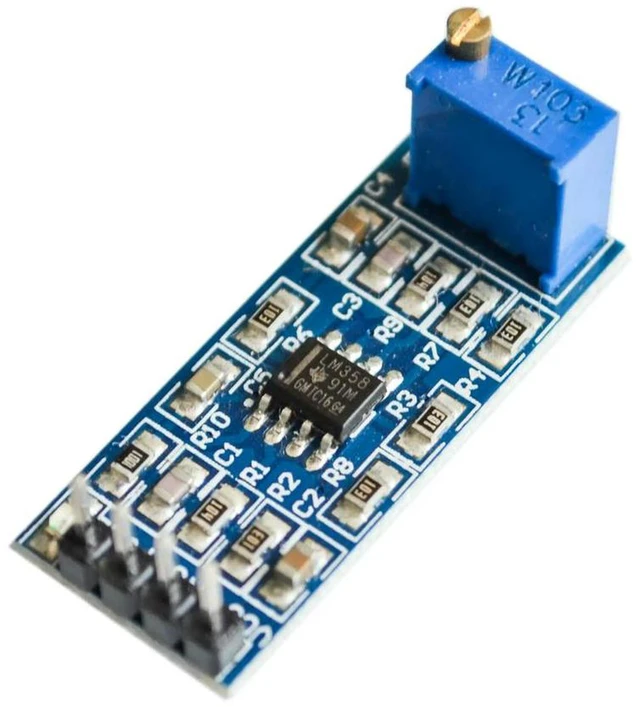 Alt view image 2 of 3 - AJMRTC LM358 Operational Amplifier Module, 100 Times Gain Signal Amplification Board, 5V-12V Power Input, Adjustable Gain Op Amp Sensor Signal Amplifier for Arduino STM32 DIY Electronic Circuit Projec