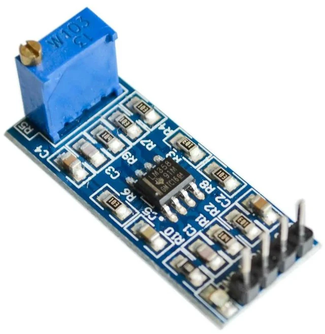 Alt view image 3 of 3 - AJMRTC LM358 Operational Amplifier Module, 100 Times Gain Signal Amplification Board, 5V-12V Power Input, Adjustable Gain Op Amp Sensor Signal Amplifier for Arduino STM32 DIY Electronic Circuit Projec