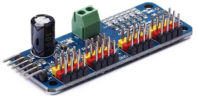 Main image of AJMRTC PCA9685 16 Channel 12-bit PWM Servo Motor Driver I2C IIC Module, 16-Way PWM Controller Breakout Board for MG90S SG90 MG995 Servos Arduino STM32 Robot Motion Control Projects