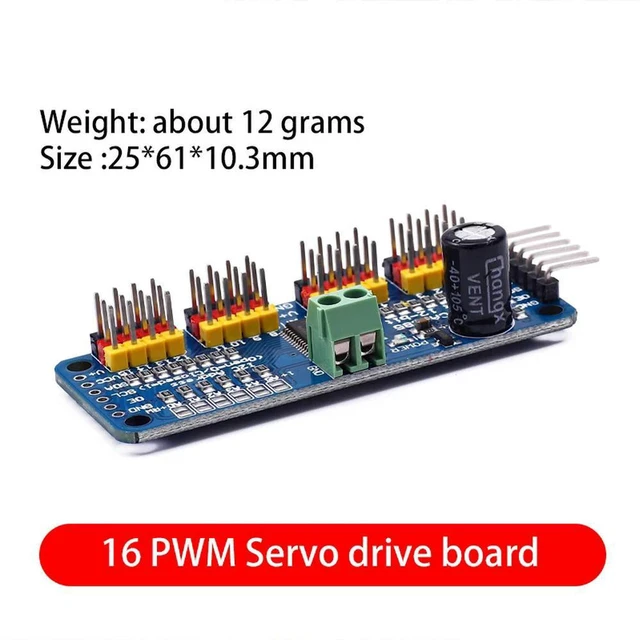 Alt view image 2 of 3 - AJMRTC PCA9685 16 Channel 12-bit PWM Servo Motor Driver I2C IIC Module, 16-Way PWM Controller Breakout Board for MG90S SG90 MG995 Servos Arduino STM32 Robot Motion Control Projects