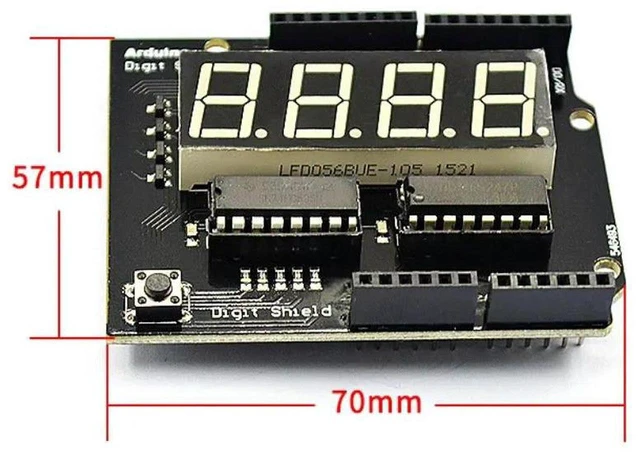 Main image of AJMRTC 4 Digit 5641 Digital Display Module, 4Digit Digit Shield, 7 Segment LED Digital Tube Display Board, Compatible with Arduino UNO R3 for Timer Counter DIY Electronic Projects