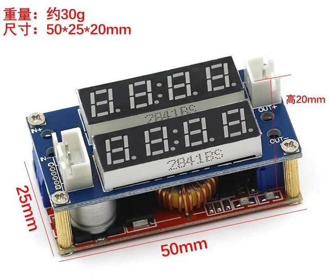 Alt view image 3 of 3 - AJMRTC 5A CC CV DC-DC Buck Boost Charging Module, Constant Current Constant Voltage Power Board with LED Digital Display Voltmeter Ammeter, Adjustable LED Driver for Lithium Battery Charging Power Sup