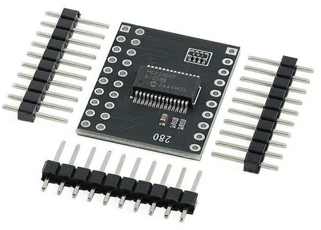 Main image of AJMRTC MCP23017 / MCP23S17 Serial Interface Module, IIC I2C SPI Bidirectional 16-Bit I/O Expander Breakout Board, 10MHz SPI Clock, GPIO Extension Module for Arduino Raspberry Pi ESP32 Electronic DIY