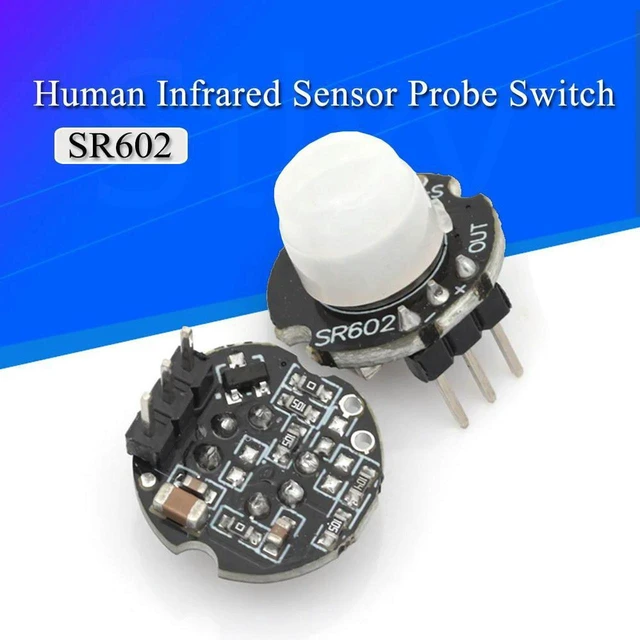 Main image of AJMRTC SR602 Mini PIR Motion Sensor Detector Module, Pyroelectric Infrared Human Body Sensing Switch Kit with Fresnel Lens & Mount Bracket for Arduino ESP32 Raspberry Pi Smart Light Alarm DIY Projects