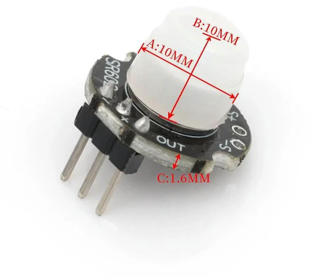 Alt view image 3 of 3 - AJMRTC SR602 Mini PIR Motion Sensor Detector Module, Pyroelectric Infrared Human Body Sensing Switch Kit with Fresnel Lens & Mount Bracket for Arduino ESP32 Raspberry Pi Smart Light Alarm DIY Projects