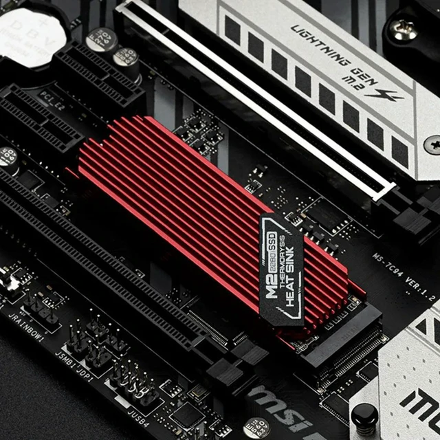 Alt view image 2 of 3 - AJMRTC Ultrathin M.2 2280 SSD Heatsink, Aluminum M2 Solid State Drive Cooler with Thermal Pad, Ultra Thin M.2 SSD Cooling Radiator for Desktop PC Laptop NVMe SATA 2280 SSD Heat Dissipation