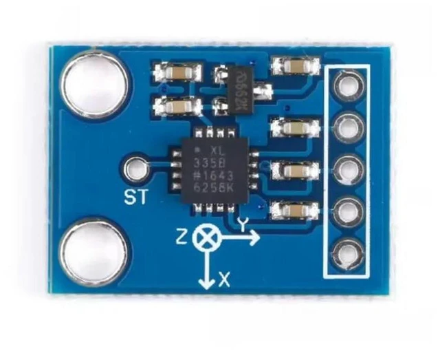Alt view image 2 of 3 - AJMRTC GY-61 ADXL335 3-Axis Analog Output Accelerometer Module, Angular Transducer Sensor, DC 3V-5V Supply, Tilt Vibration Detector for Arduino STM32 Raspberry Pi Electronic DIY Project