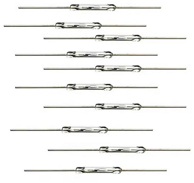 Alt view image 3 of 3 - AJMRTC 10Pcs Normally Open Reed Switch, 2×14mm N/O Magnetic Induction Contact Sensor, 2X14MM Normally Open Magnetic Switch for Door Window Alarm, Sensor Detection, Electronic Circuit DIY Project