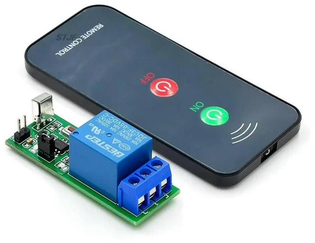 Alt view image 3 of 3 - AJMRTC 1 Channel IR Infrared Receiver Relay Driver Module, 5V Infrared Driving Switch Board with Active Remote Controller, Wireless Remote Control Relay Switch for Electronic DIY, Light & Device Contr