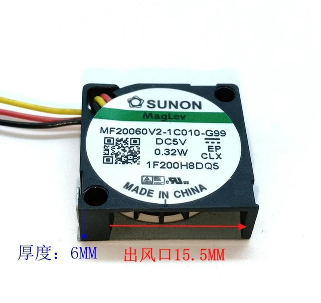 Alt view image 3 of 3 - AJMRTC 2Pcs MF20060V2-1C010-G99 Mini DC Blower Fan, DC 5V 0.32W 20x20x6mm 2cm Ultra Thin Centrifugal Cooling Fan, 3-Wire Brushless Side Blower Replacement Fan for Small Electronics, 3D Printer, Instru