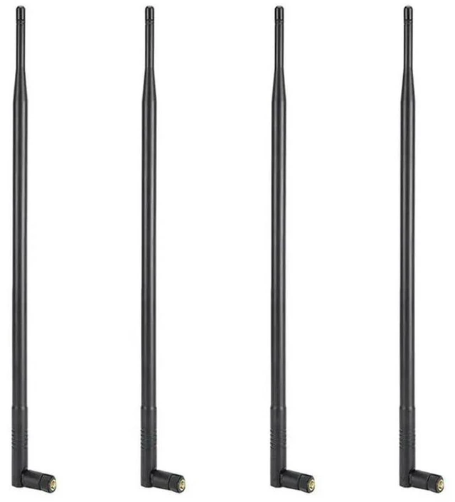 Main image of AJMRTC 4 Pack 12DBI 2.4G/5G Dual Band High Gain WiFi Antenna, Long Range Omni Directional Wireless Antenna with RPSMA Connector, Replacement Antenna for WiFi Router, Network Card, Wireless Network