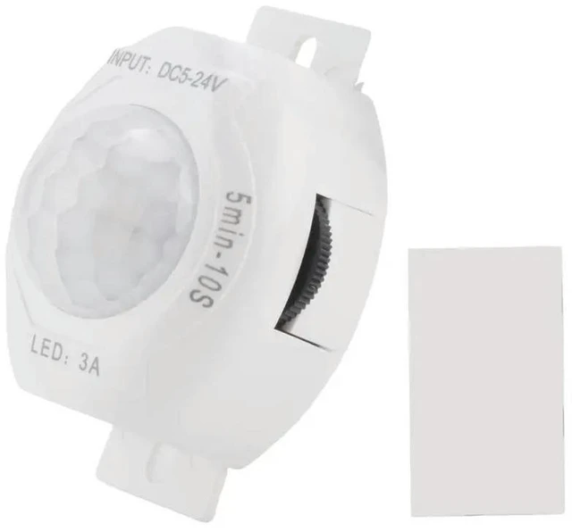 Alt view image 2 of 3 - AJMRTC 2 Pack PIR Infrared Motion Sensor Module, DC5-24V Auto On Off Timer Switch, Human Body Motion Detector for LED Light, White PIR Sensor Lamp Control Module, Home Lighting Automation