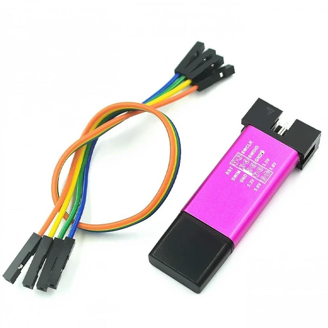 Alt view image 2 of 3 - AJMRTC ST-Link V2 Mini Programmer Debugger with Cover A41, USB In-Circuit Simulator Downloader for STM8 STM32 Microcontroller, SWD SWIM Interface, Support Online Debug & Flash Programming for STM Seri