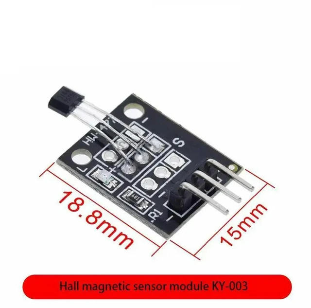 Alt view image 3 of 3 - AJMRTC KY-003 Hall Magnetic Sensor Module, A3144 Hall Effect Switch Digital Magnetic Field Detector, Compatible with Arduino AVR Raspberry Pi, for DIY Starter Kits, Speed Counting, Non-contact Positio