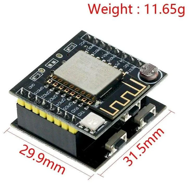 Alt view image 2 of 3 - AJMRTC Witty Cloud ESP8266 Development Board, ESP-12F Module MINI NodeMCU, Serial WiFi Wireless Module, Onboard RGB LED, for IoT Smart Home Electronic DIY and Embedded Programming Projects