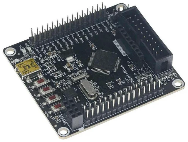 Alt view image 2 of 3 - AJMRTC Small System ARM STM32 Development Board STM32F103RCT6 STM32F103RBT6 32-bit Microcontroller Core Board, Minimum System MCU Module for Electronics Projects Learning and Embedded Programming