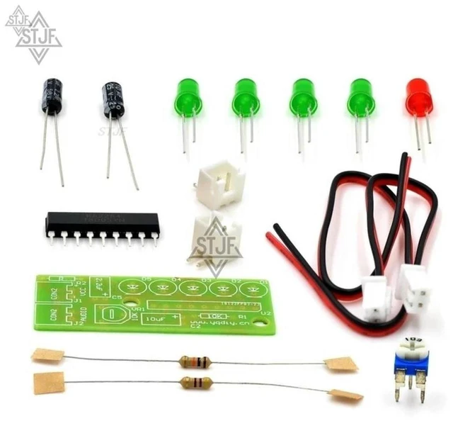 Alt view image 3 of 3 - AJMRTC KA2284 Audio Level Indicator DIY Electronic Kit, 5mm Red & Green LED Level Indicator, 3.5-12V Audio Spectrum Display Electronic Parts Set, Soldering Practice Suite for Audio Signal Level Detect