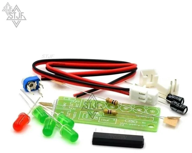 Alt view image 2 of 3 - AJMRTC KA2284 Audio Level Indicator DIY Electronic Kit, 5mm Red & Green LED Level Indicator, 3.5-12V Audio Spectrum Display Electronic Parts Set, Soldering Practice Suite for Audio Signal Level Detect