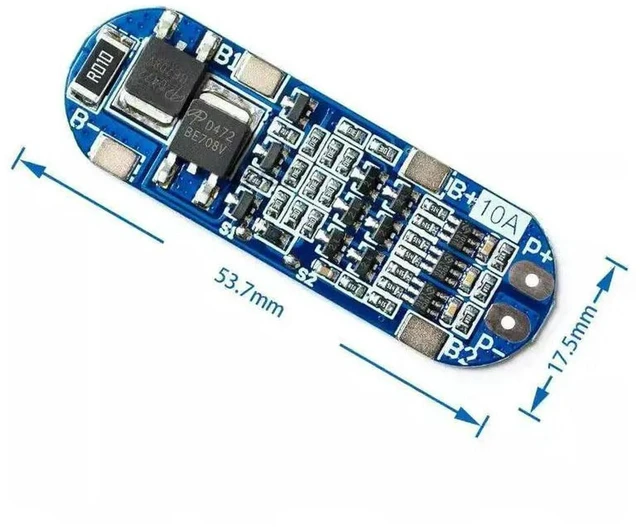 Alt view image 3 of 3 - AJMRTC 3S 11.1V 12.6V 10A Lithium Battery BMS Protection Board, 3 Strings 12V Li-ion Cell Management Module with Overcharge, Overdischarge, Short Circuit Protection for 18650 Battery Pack DIY