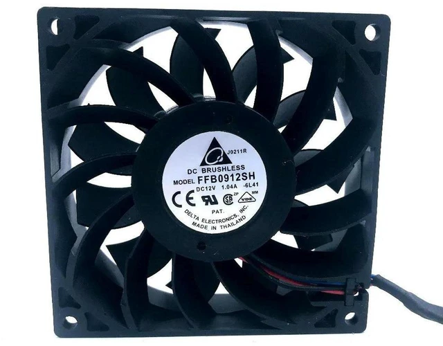 Alt view image 3 of 3 - AJMRTC 1Pcs 9025 Cooling Fan 92×92×25mm FFB0912SH, DC 12V 1.04A Dual Ball Bearing High Speed Case Fan with Connector for Server, Cabinet, Industrial Equipment Cooling