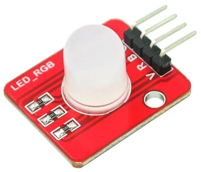 Main image of AJMRTC 10mm Full Color RGB LED Module, 140C5 Electronic Building Blocks, Multicolor RGB Light Emitting Diode Module for Arduino DIY Electronic Starter Kit Experiment Projects
