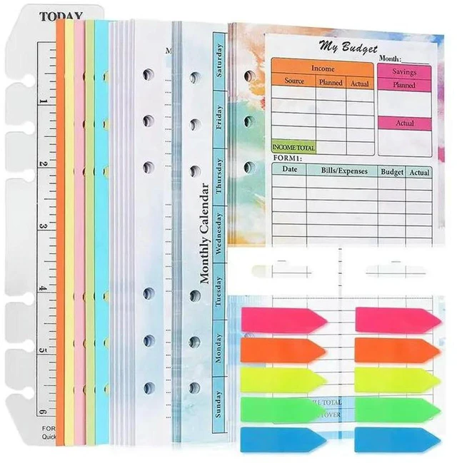 Main image of AJMRTC 82 Sheets A6 Budget Planner Refill Paper, 6 Hole Punched Budget Tracker Notepad Inserts for A6 Binder Cover, Budget Saving & Expense Tracking Journal Refills