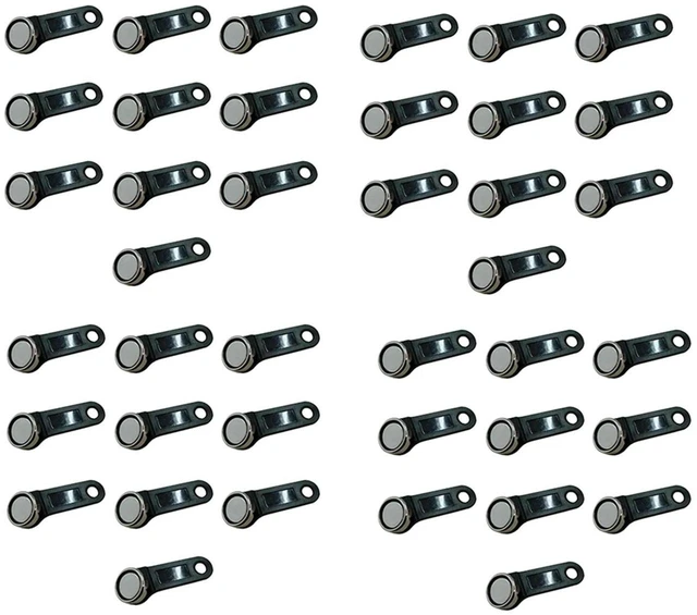 Main image of AJMRTC 40Pcs DS1990A-F5 TM Card Ibutton Tag with Wall-Mounted Black Holder, 1-Wire RFID Touch Memory Key, Read Only IButton Token for Access Control, Door Entry & Identity Recognition System