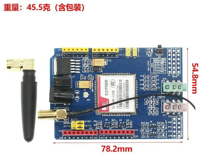 Alt view image 2 of 3 - AJMRTC SIM900 GPRS GSM Shield Development Board, Quad-Band Wireless Module, SMS Data Transmission Expansion Board Compatible with Arduino, for IoT Remote Communication DIY Electronic Project