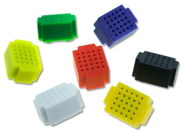 Alt view image 2 of 3 - AJMRTC 7Pcs/1Set ZY-25 Mini Solderless Breadboard, 25 Tie Points PCB Protoboard Solderless Test Circuit Board, Compatible with Arduino ESP32 ESP8266 STM32 Raspberry Pi for Electronic Experiment DIY