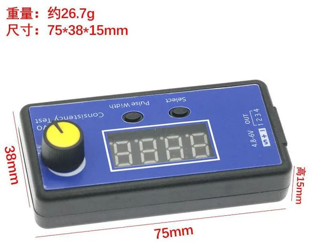 Alt view image 2 of 3 - AJMRTC RC Servo Tester, Multi-Function 4 Channels ESC Consistency Controller, 2us Pulse Adjustment Digital Steering Gear Tester for RC Helicopter, Airplane, Car, Boat, Test & Calibrate RC Servos