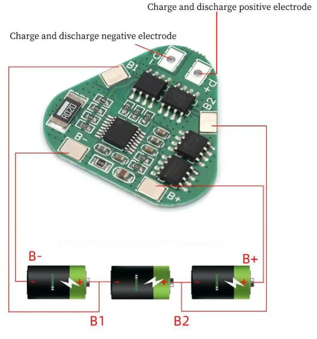 Alt view image 2 of 3 - AJMRTC 3S 8A Li-ion BMS PCB Protection Board, 11.1V 12.6V 3 Cell Lithium Battery PCM Module, Overcharge Over-Discharge Overcurrent Short Circuit Protection for 3S 12V Lithium Battery Pack