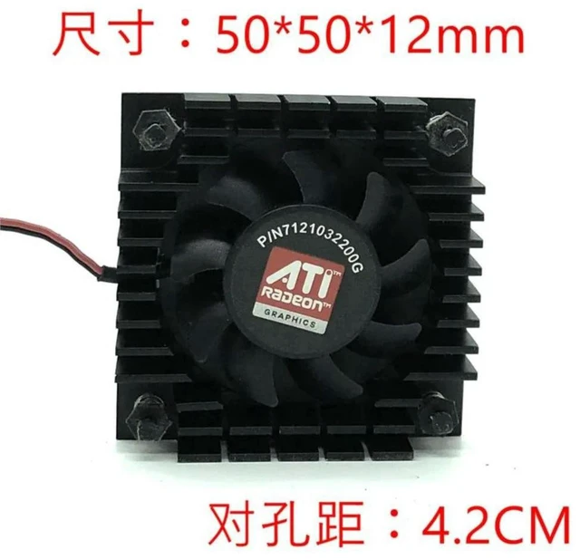 Alt view image 2 of 3 - AJMRTC PLA04710S12H 12V Silent Cooling Fan, 3.6cm Diameter, 2.6cm Bore Spacing, 50×12mm Mute Fan for Graphics Card, PC Case, Small Enclosure Heat Dissipation Replacement