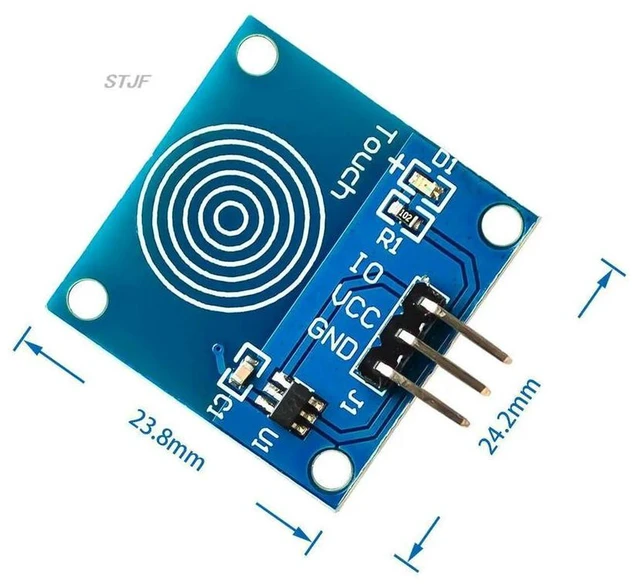 Alt view image 2 of 3 - AJMRTC TTP223B Capacitive Touch Sensor Module, Digital TTP223 Touch Switch Module, Blue PCB Single Channel Capacitive Touch Detector for Arduino ESP32 STM32 Electronic DIY Projects