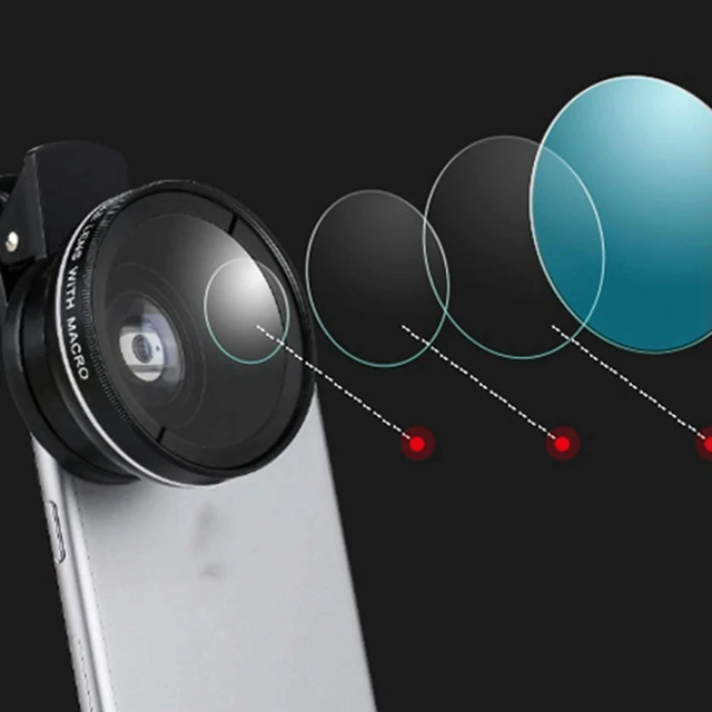 Alt view image 3 of 3 - AJMRTC 0.45X Ultra Wide Angle & Macro 2 in 1 Phone Camera Lens, External Clip-on Smartphone Lens, Portable Mobile Phone Lens for Photography Video Recording for Most Smartphones