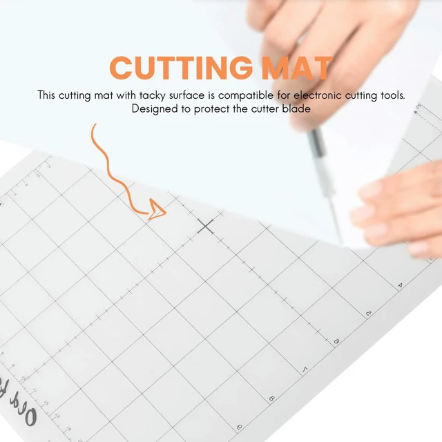 Alt view image 3 of 3 - AJMRTC 3Pcs 8×12 Inch Adhesive Cutting Mat with Measuring Grid, Replacement Cutting Mats for Silhouette Cameo, Explore Plotter Machine, Craft Vinyl Cutting Mat for DIY Craft Cutting Projects
