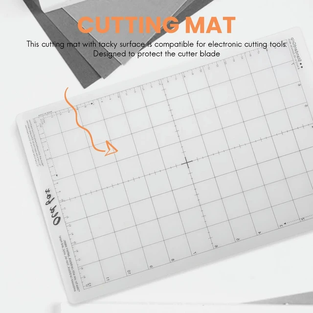 Alt view image 2 of 3 - AJMRTC 3Pcs 8×12 Inch Adhesive Cutting Mat with Measuring Grid, Replacement Cutting Mats for Silhouette Cameo, Explore Plotter Machine, Craft Vinyl Cutting Mat for DIY Craft Cutting Projects