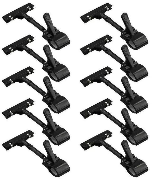 Alt view image 2 of 3 - AJMRTC 10PCS Adjustable Plastic Sign Holder Clips, Clip-On Double Head Rotating Display Clips, Reusable Price Tag Holders for Retail Store, Supermarket, Merchandise Label & Sign Display