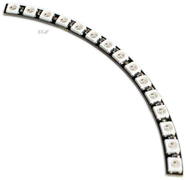 Alt view image 3 of 3 - AJMRTC 15X WS2812 5050 RGB LED Ring Wall Clock Lamp Panel, Individually Addressable Pixel Light with Integrated Drivers, DC5V Programmable LED Module, 4pcs Combined to 60 LEDs for DIY Clock Decor