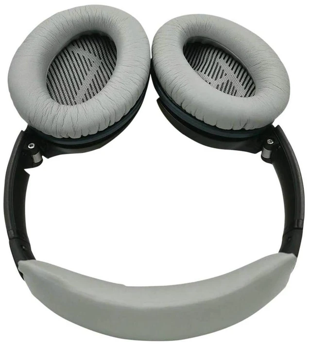 Main image of AJMRTC 1 Pair Grey Ear Pads & Headband Cushion Replacement Kit for Quiet Comfort 25 35 QC25 QC35 and QuietComfort 35 II QC35II Headphones, Soft Comfort Ear Cushions Repair Parts