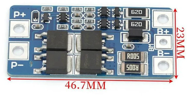 Alt view image 2 of 3 - AJMRTC 2S 10A 7.4V Lithium Battery Protection Board, 8.4V BMS with Balance Function, Overcharge Over Discharge Overcurrent Short Circuit Protection, Stlxy 2S Li-ion Battery Management Module