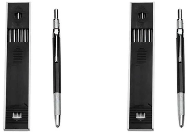 Main image of AJMRTC 2Pcs 2.0mm Mechanical Pencil Set with 24Pcs Black Lead Refills, Drafting Mechanical Pencils for Draft Drawing, Carpenter Marking, Crafting, Art Sketching, Technical Writing & Engineering Layout