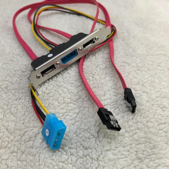 Alt view image 2 of 3 - AJMRTC SATA to eSATA Adapter Converter Card with 4Pin IDE Molex Power Socket, Full-Height Profile PC DIY Expansion Card for External Hard Drive, Internal SATA Port to External eSATA Interface Converte