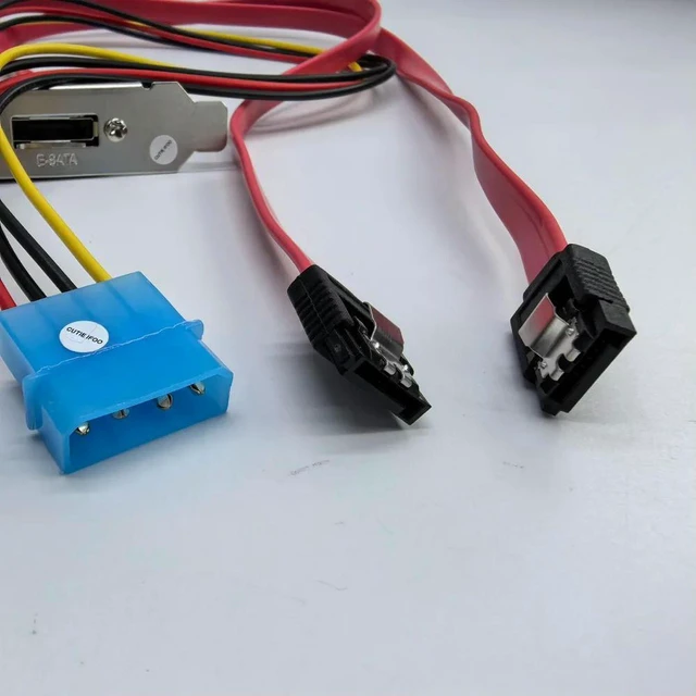 Alt view image 3 of 3 - AJMRTC SATA to eSATA Adapter Converter Card with 4Pin IDE Molex Power Socket, Full-Height Profile PC DIY Expansion Card for External Hard Drive, Internal SATA Port to External eSATA Interface Converte