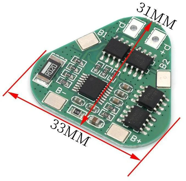Alt view image 3 of 3 - AJMRTC 3S 8A Li-ion BMS PCM PCB Lithium Battery Protection Board, 3 Cell 11.1V Nominal /12.6V Full Charge Module, Overcharge Over-discharge Overcurrent Short Circuit Protection for 12V Lithium Battery