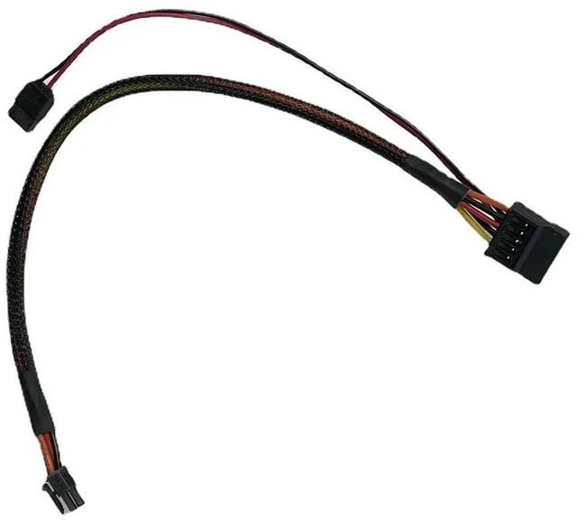 Main image of AJMRTC Mini 6Pin to HDD Small 6P Optical Drive Power Cable, 18AWG Braided Sleeve Power Cord Replacement for 3653 3650 3655 3250 3268 3660 3667 3668 Desktop, Hard Disk Optical Drive Power Supply Wire