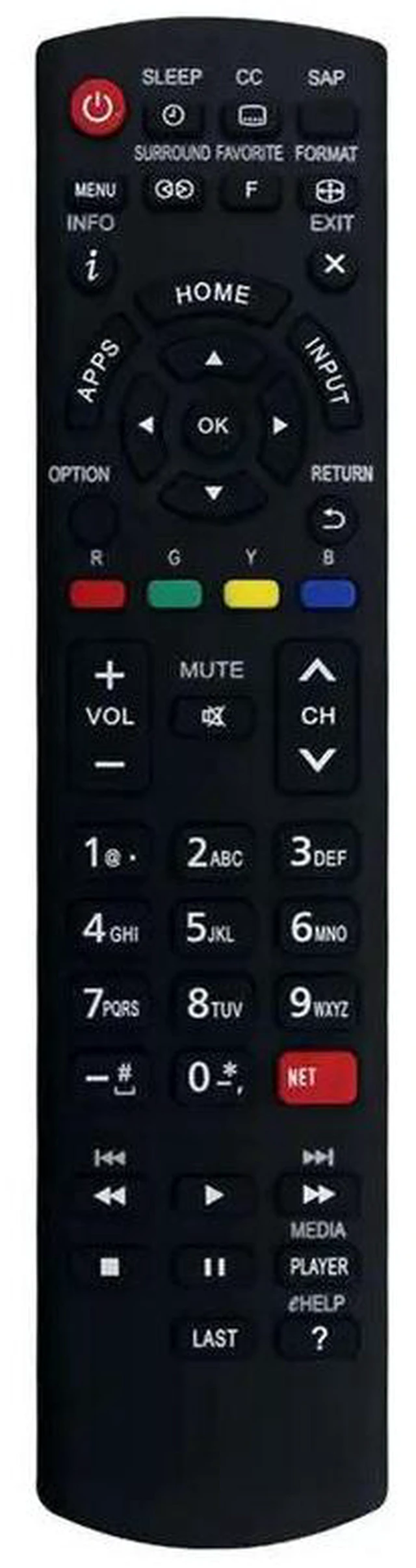 Main image of AJMRTC N2QAYB000926 Replacement Remote Control for Panasonic LED LCD HDTV TC-39AS530 TC39AS530U TC-40AS520 TC40AS520U, No Programming Required IR TV Remote Controller Ready to Use