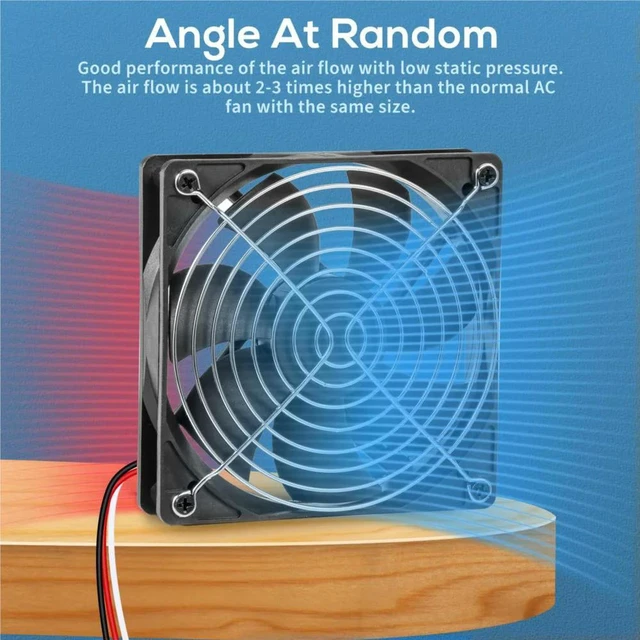 Alt view image 2 of 3 - AJMRTC 120mm ×25mm DC24V Dual Ball Bearing Cooling Fan, 3000RPM 108CFM High Airflow Case Fan Replacement for Server Cabinet, Welding Machine, Industrial Equipment Heat Dissipation