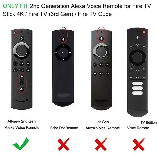 Alt view image 3 of 3 - AJMRTC 2 Pack Silicone Remote Case Cover for 2nd Gen Alexa Voice Remote, Shockproof Anti-Slip Washable Protective Sleeve for Fire TV Stick 2nd Gen, Fire TV Stick 4K, Fire TV Cube, Fire TV 3rd Gen Remo