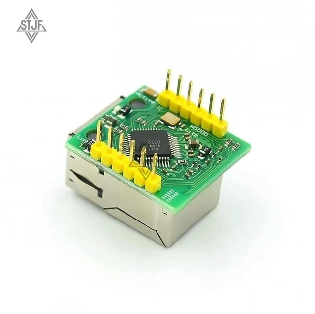 Alt view image 2 of 3 - AJMRTC W5500 Ethernet Module, SPI to LAN TCP/IP Network Converter Module, 3.3V W5500 Ethernet Network Board, Hardware TCP IP Protocol Chip for Arduino STM32 Embedded Electronic DIY Projects