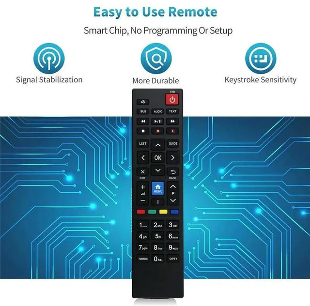 Alt view image 3 of 3 - AJMRTC RM-M04 Replacement Remote Control, Compatible with HUMAX Nano Eco Set-Top Box, Replaces RM-105U RM-M04 HDR1800T, IR Remote Controller, Plug & Play No Programming Needed for HUMAX Nano Eco TV Bo